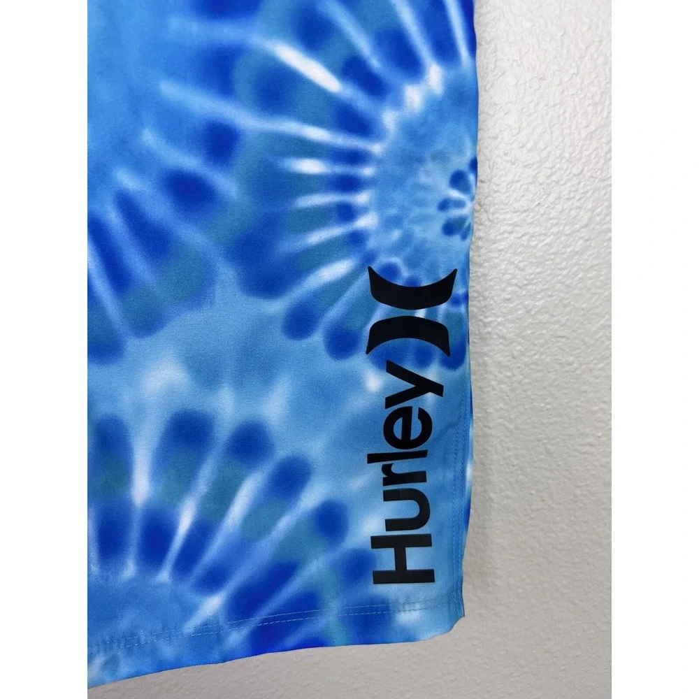 NEW Hurley boys size 18 board shorts swim trunks‎ blue tie dye NWT